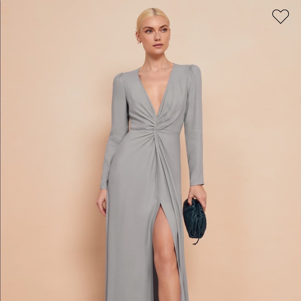 Reformation // Gatsby Dress Blue Long Sleeve Maxi Dress
